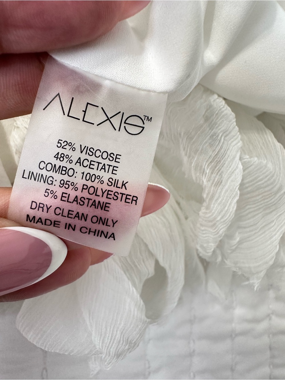 Alexis Barbara Azura Ivory Bell Long Sleeves V-Neck Ruffle Mini Dress Boho Sz M - Picture 13 of 16